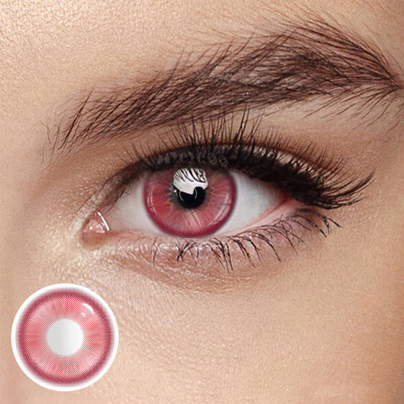 MYEYEBB Magic Coral Red Prescription Colored Contact Lenses - Magic Coral  Red - -8,00 - RY1000_RD - image 1