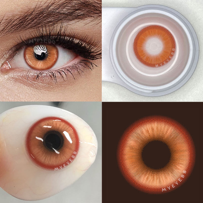 MYEYEBB Magic Coral Orange Brown Prescription Colored Contact Lenses - image 3