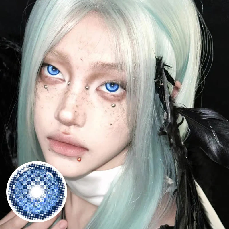 MYEYEBB Cyber Dunkelblaue Cosplay Farbige Kontaktlinsen mit Sehstärke | 1 Jahr - image 4
