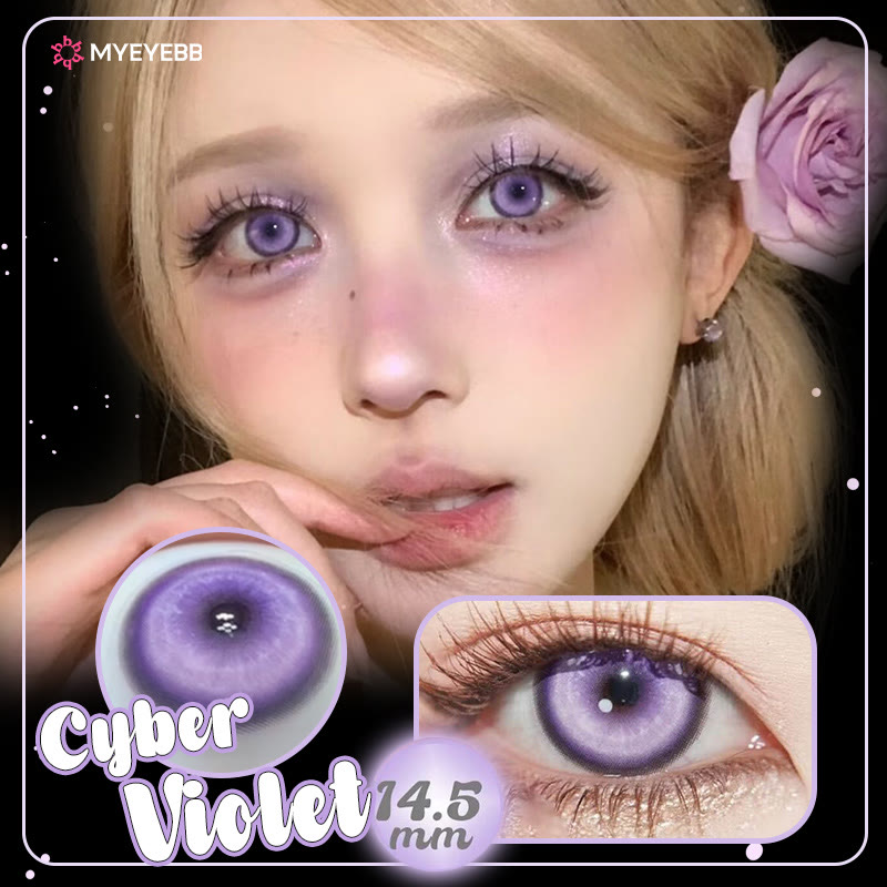 MYEYEBB Cyber Violet Cosplay Farbige Kontaktlinsen mit Sehstärke - image 5