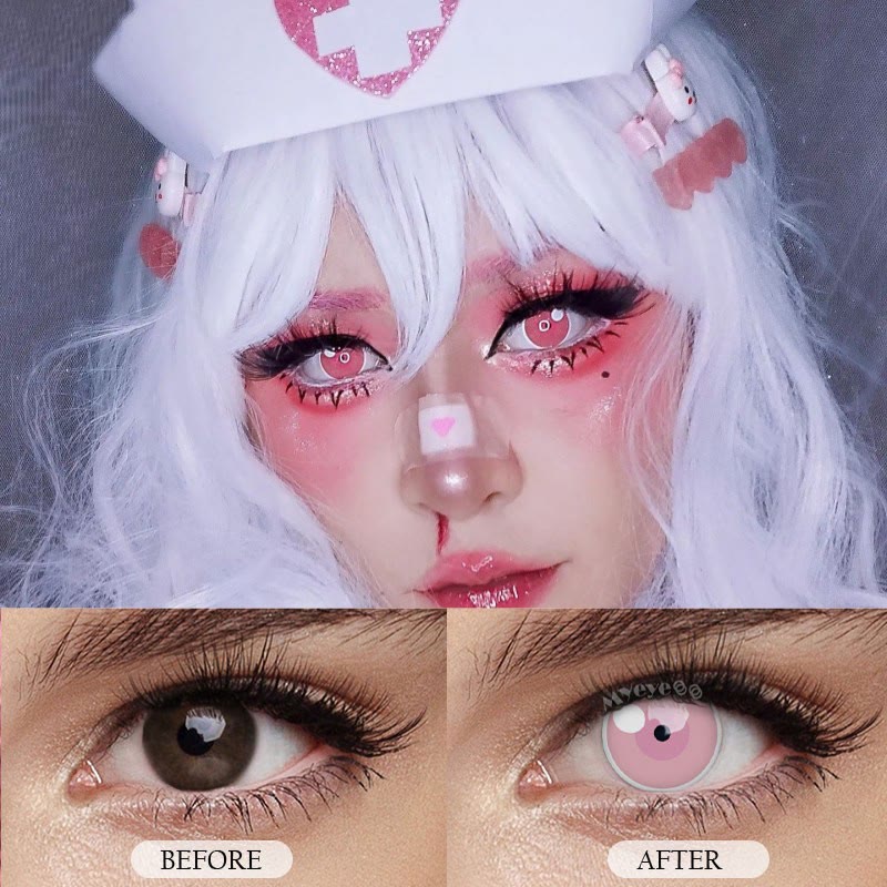 MYEYEBB Blind Cloud Rim Pink Prescription Cosplay farbige Kontaktlinsen - image 8