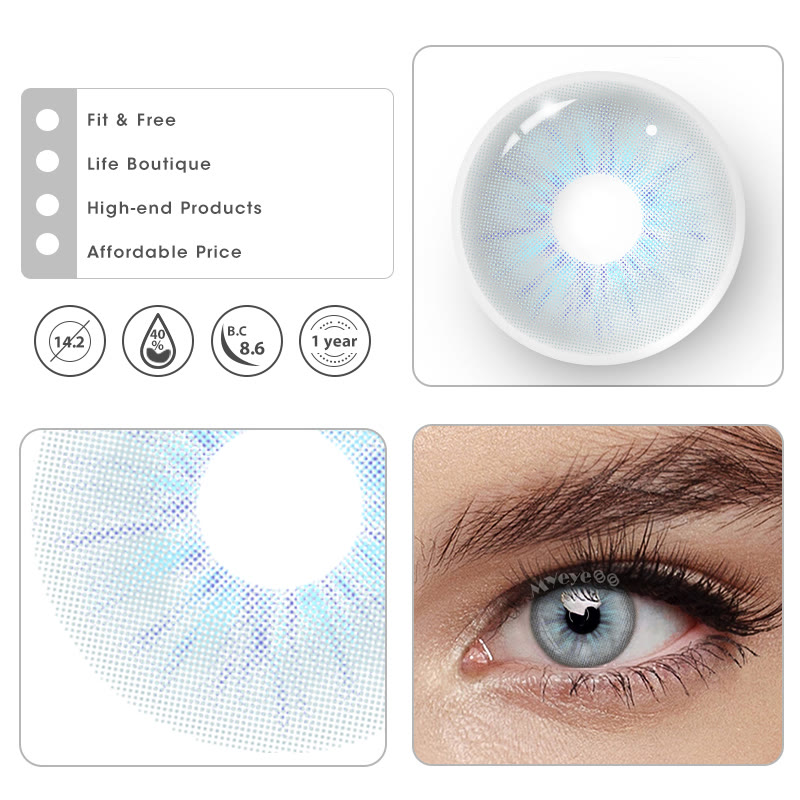 MYEYEBB Starlens Graue farbige Kontaktlinsen mit Sehstärke - image 4