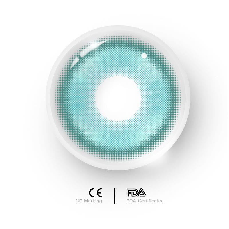 MYEYEBB Magic Coral Cyan Green Prescription Colored Contact Lenses - image 6