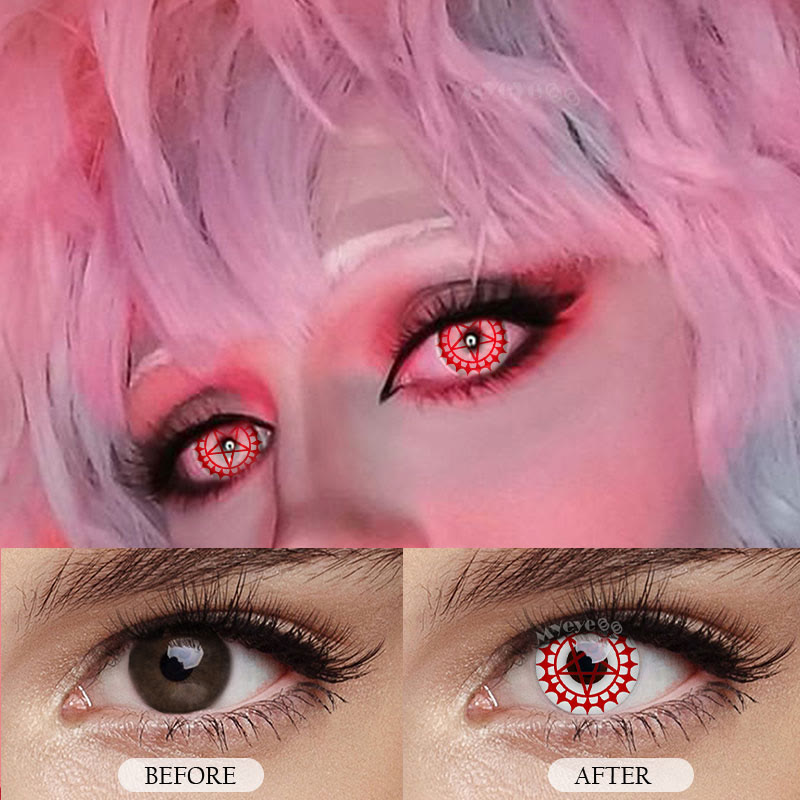 MYEYEBB Blind Ciel's Vertrag Rot Weiß Cosplay Farbige Kontaktlinsen - image 6