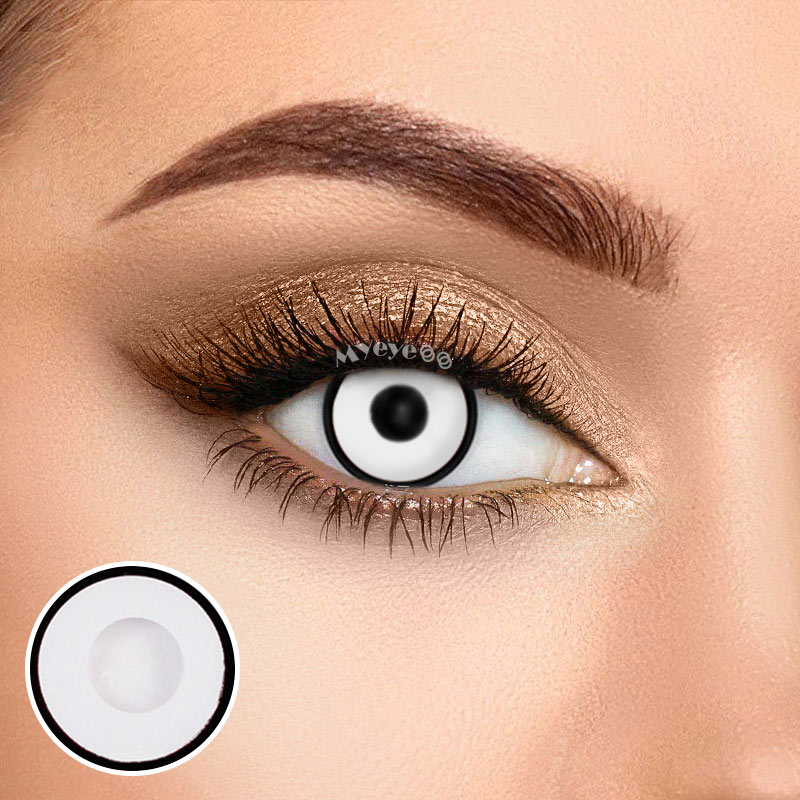 MYEYEBB White Manson Prescription Cosplay Farbige Kontaktlinsen - White Manson - -8.00 - RY29 - image 1