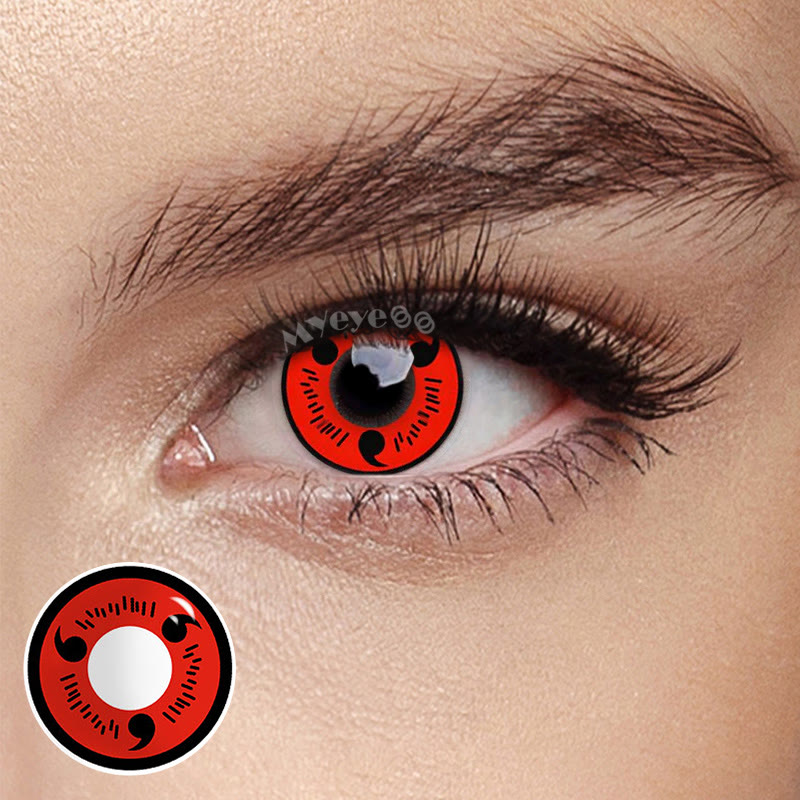 MYEYEBB Sharingan Magatama Rot gefärbte Kontaktlinsen mit Rezept für Cosplay - image 7