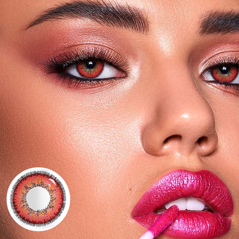 MYEYEBB Fruitage Red Prescription Cosplay farbige Kontaktlinsen - Fruitage Red - -8.00 - RY142_RDBN - image 1