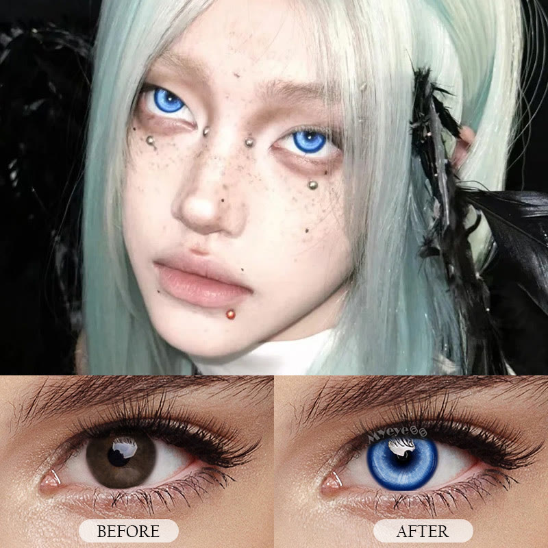 MYEYEBB Cyber Dunkelblaue Cosplay Farbige Kontaktlinsen mit Sehstärke | 1 Jahr - image 7