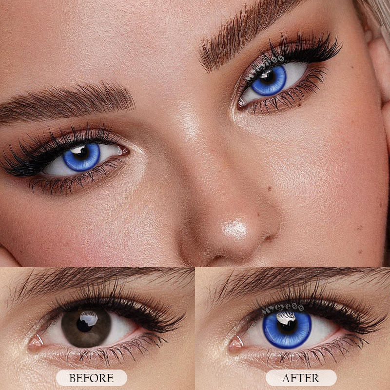 MYEYEBB Magic Coral Brilliant Blue Farbige Kontaktlinsen mit Korrekturstärke für Cosplay - image 3