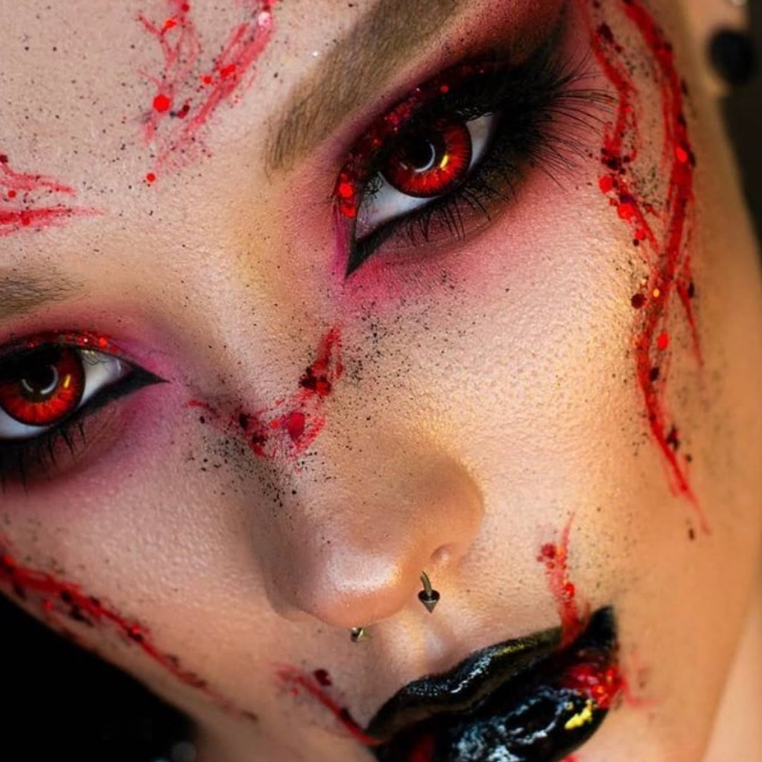 MYEYEBB Rote Kontaktlinsen mit Sehstärke für Cosplay - image 3