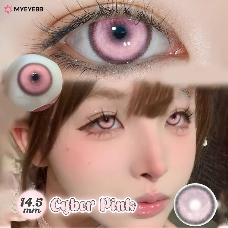 MYEYEBB Cyber Pink Cosplay Farbige Kontaktlinsen mit Sehstärke - image 5