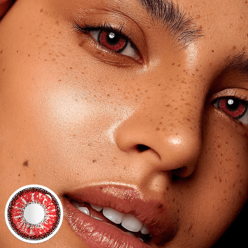MYEYEBB Rote Kontaktlinsen mit Sehstärke für Cosplay - Rot - -8.00 - RY11_RD - image 1