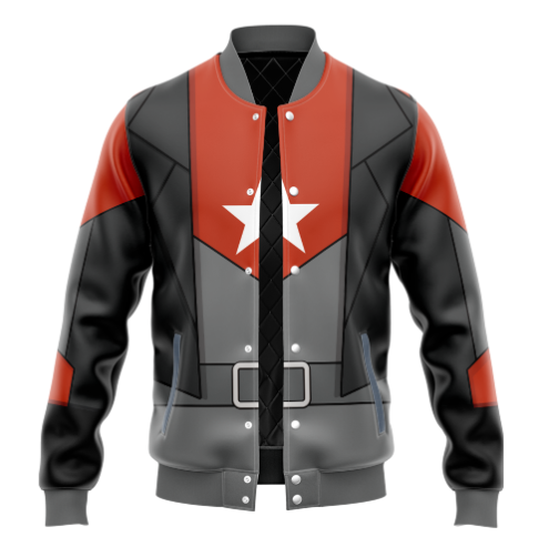 Red Black Star Varsity Jacket
