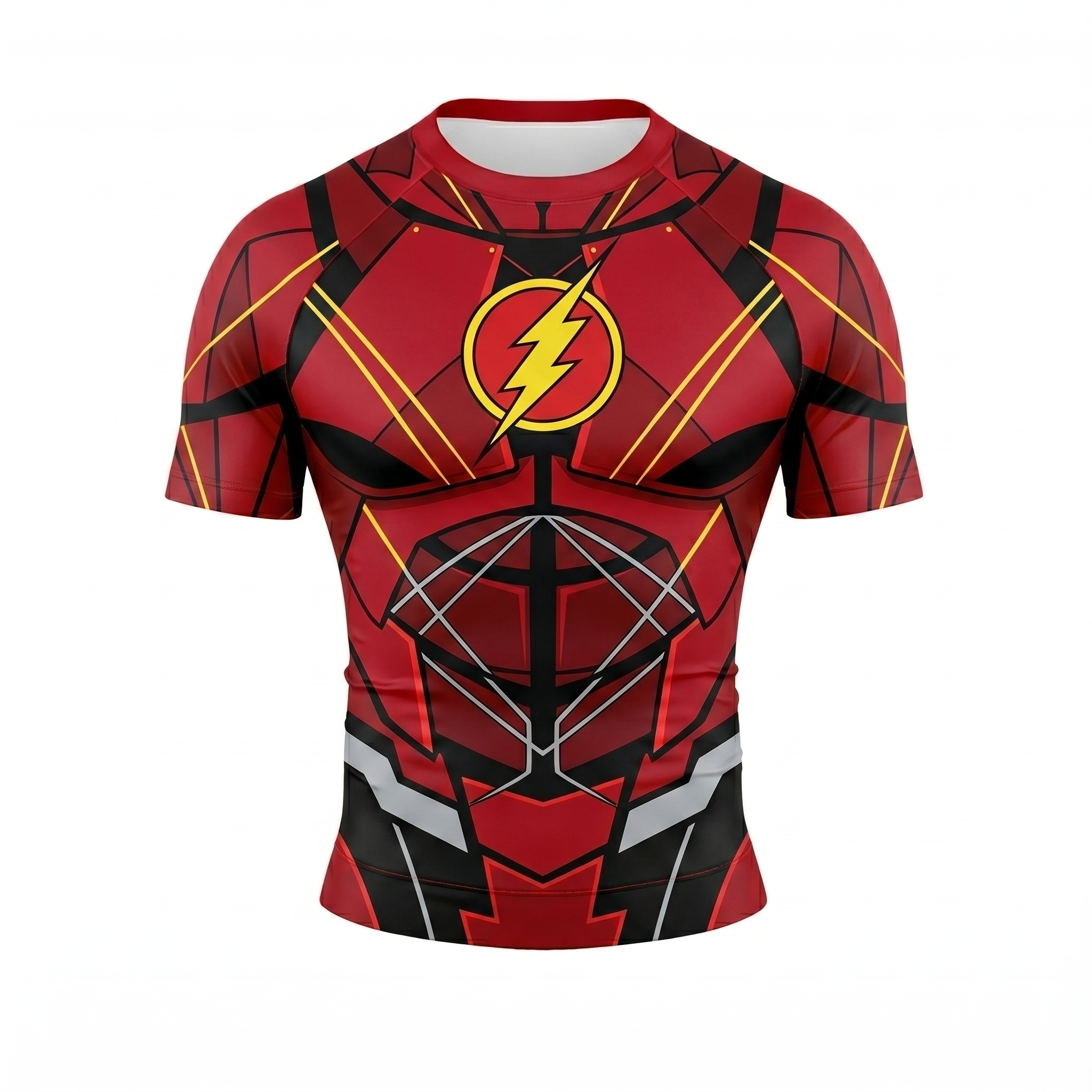The Flash Barry Allen Superhero Central City Pulse Vectors Crimson Onyx Long Sleeve Compression Shirt