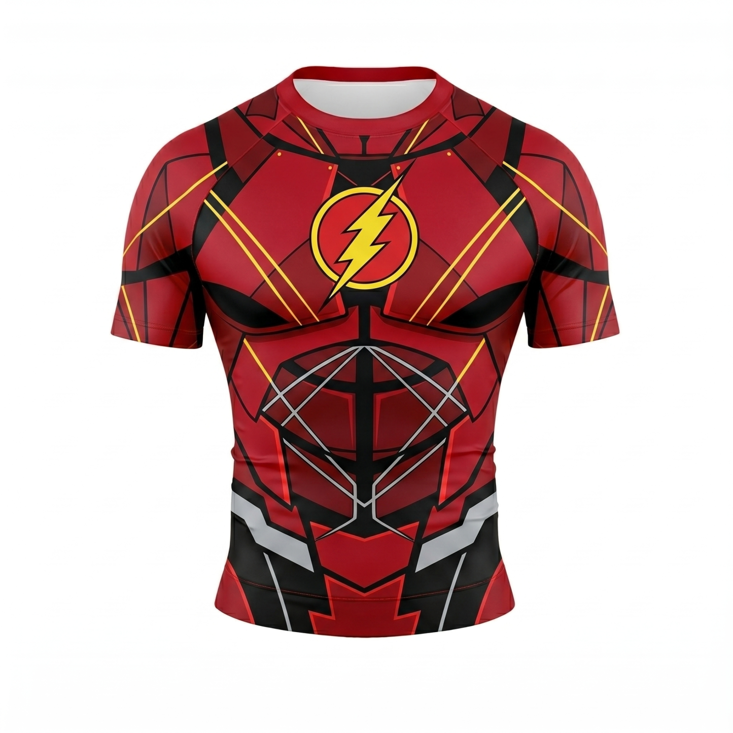 The Flash Barry Allen Superhero Central City Pulse Vectors Crimson Onyx Long Sleeve Compression Shirt