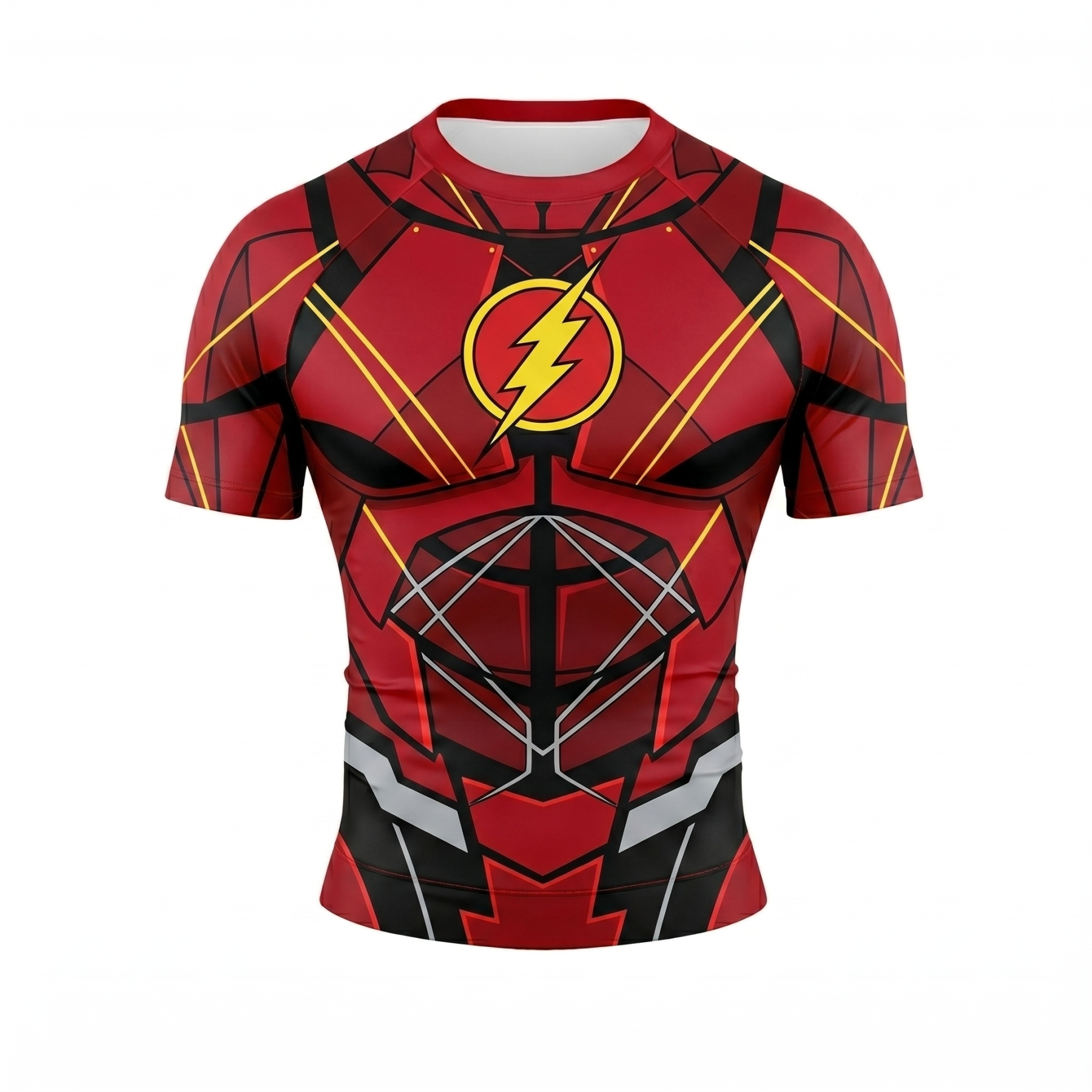 The Flash Barry Allen Superhero Central City Pulse Vectors Crimson Onyx Long Sleeve Compression Shirt