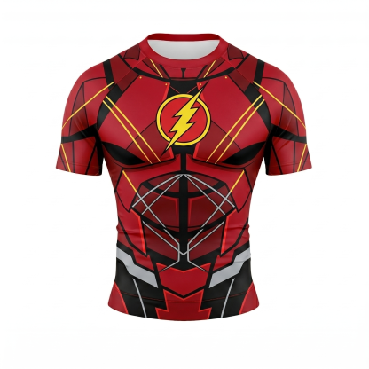 The Flash Barry Allen Superhero Central City Pulse Vectors Crimson Onyx Long Sleeve Compression Shirt