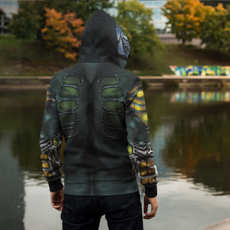 Green Beetle Warrior cosplay hoodie 3D Printed Superhero Armor Pullover