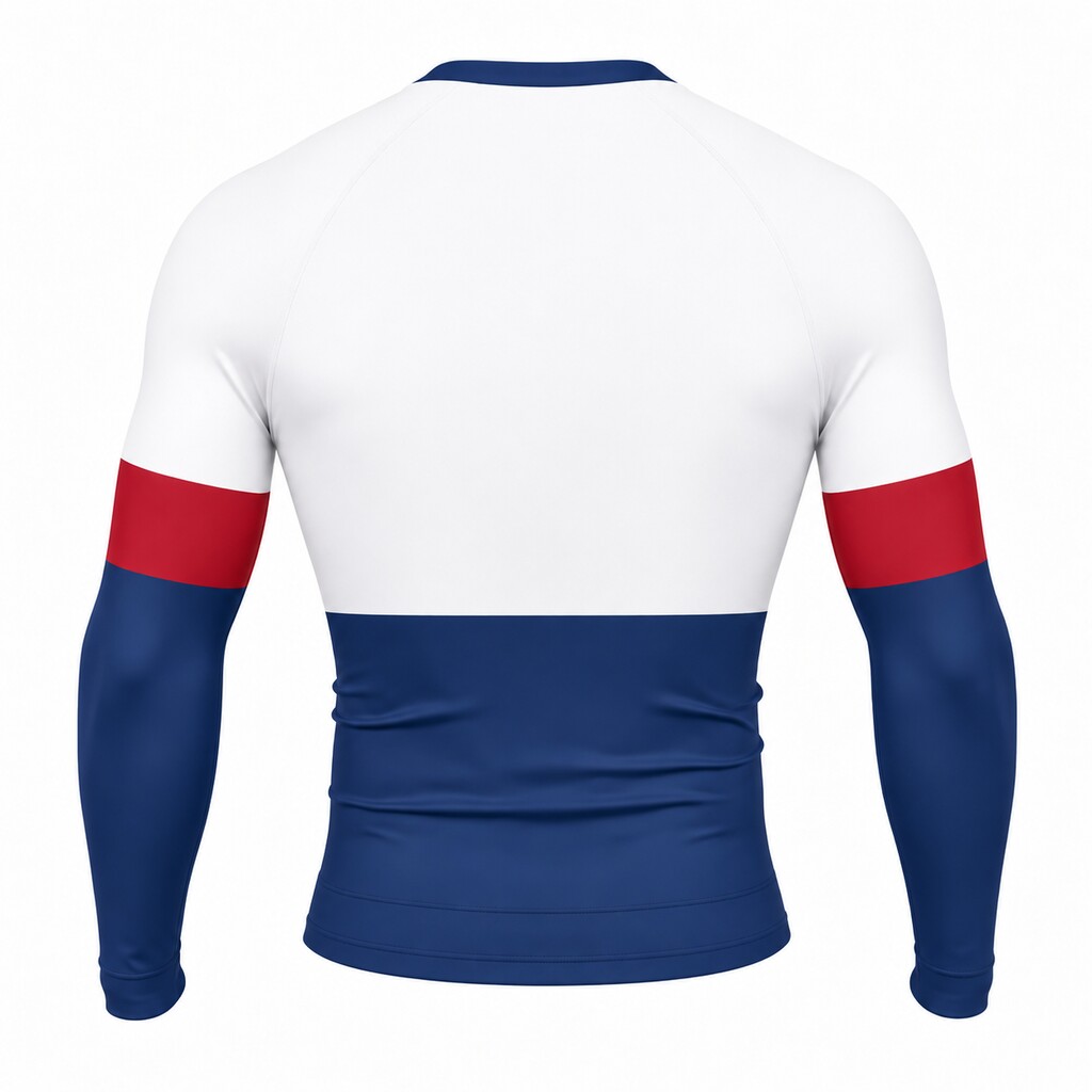 Reef Fielded Navy Customizable Long Sleeve Compression Shirt back customization preview