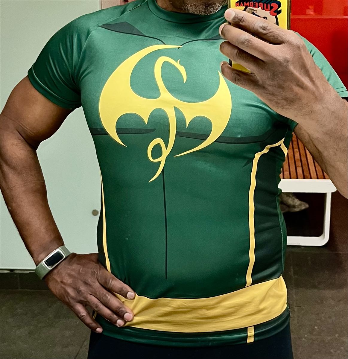 Verified buyer wearing the Iron Fist compression shirt