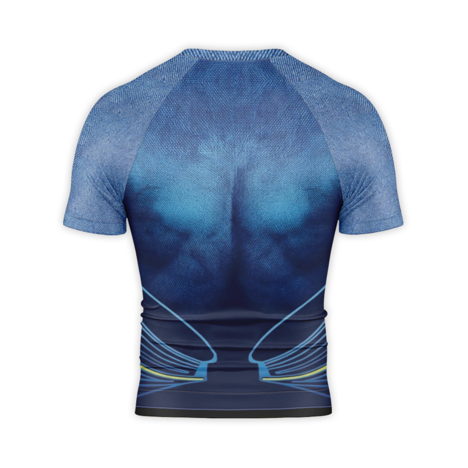 Super Hero Heroic Blue Color Short Sleeve Compression Shirt