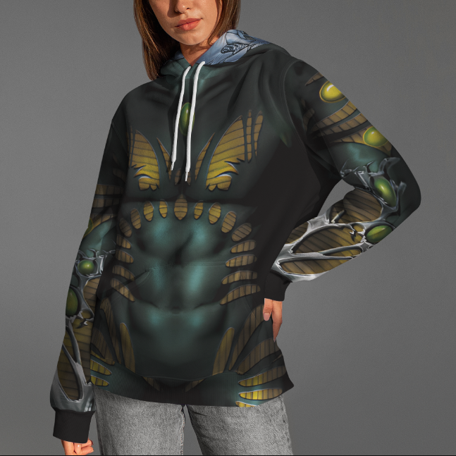 Green Beetle Warrior cosplay hoodie 3D Printed Superhero Armor Pullover