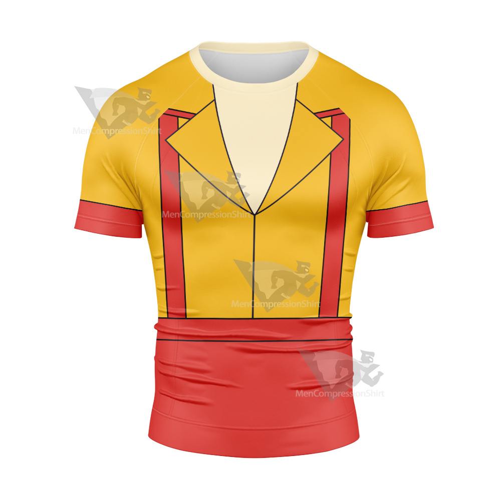2 Broke Sister Uniform Yellow Cosplay Short Sleeve Compression Shirt