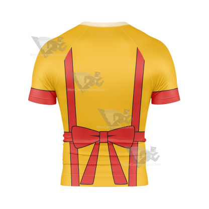 2 Broke Sister Uniform Yellow Cosplay Short Sleeve Compression Shirt
