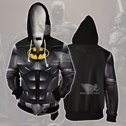2023 The Flash Batman Michael Keaton Cosplay Zip Up Hoodie