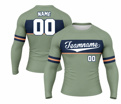 [codex-image5:229:33014bdd161d] Teamname / NAME 00 customization preview for Sage Bullpen Gray Customizable Long Sleeve Compression Shirt