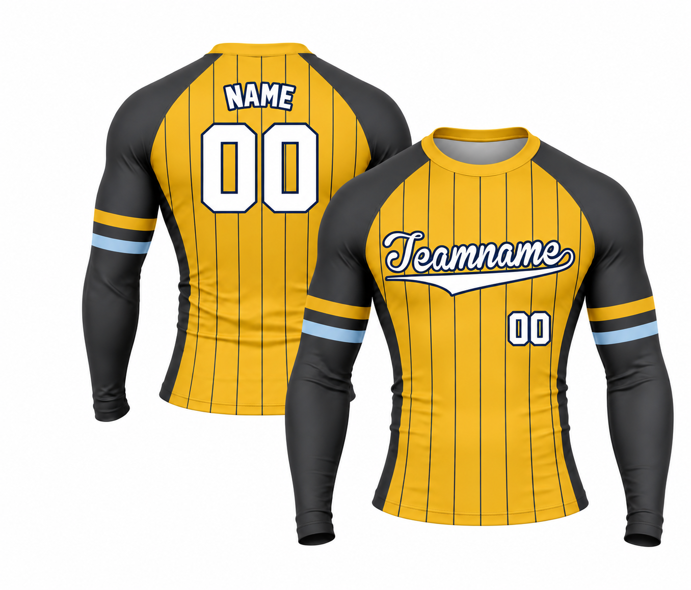 [codex-image5:230:a10e1cebaf74] Teamname / NAME 00 customization preview for Saffron Tapered Orange Customizable Long Sleeve Compression Shirt