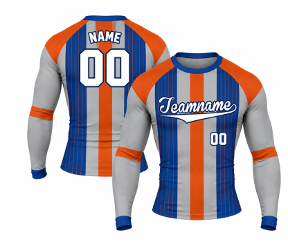 [codex-image5:238:7441d6f74b45] Teamname / NAME 00 customization preview for Royal RoadGray Performance Customizable Long Sleeve Compression Shirt