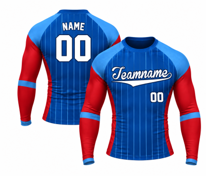 [codex-image5:239:7bf9d7142646] Teamname / NAME 00 customization preview for Royal Cardinal Infield Customizable Long Sleeve Compression Shirt