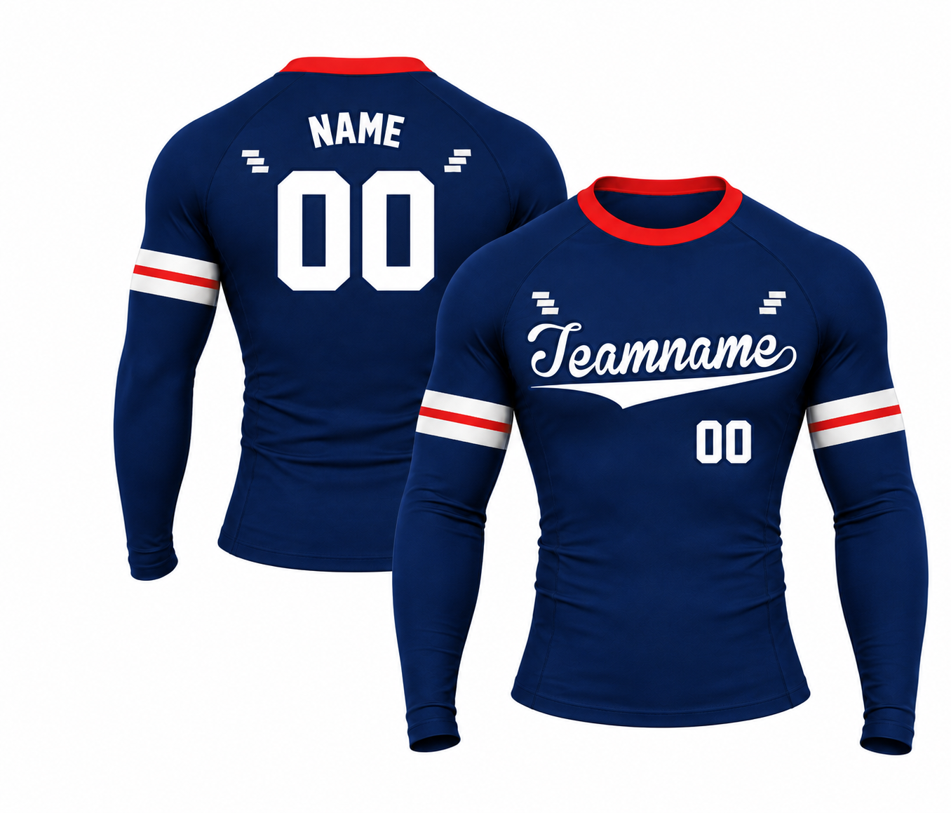 [codex-image5:240:06adf024b30f] Teamname / NAME 00 customization preview for West Coast Clubhouse Crossbar Navy Customizable Long Sleeve Compression Shirt