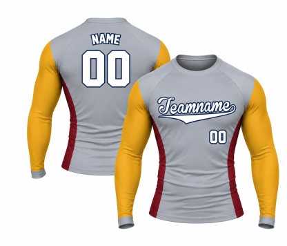[codex-image5:253:f71f12f4694c] Teamname / NAME 00 customization preview for RoadGray Assertive Gray Customizable Long Sleeve Compression Shirt