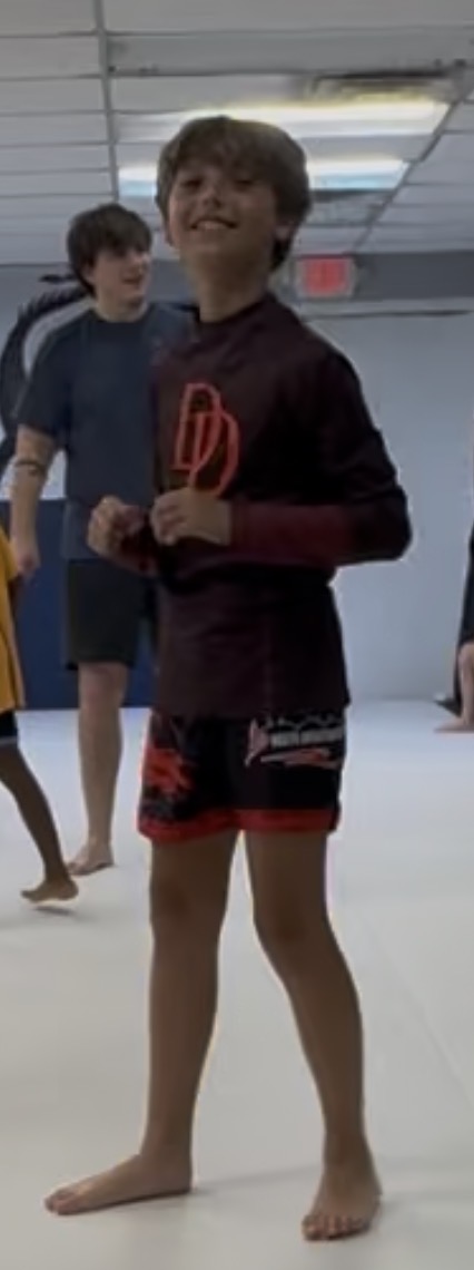 Verified buyer wearing the Daredevil compression shirt for jiu-jitsu