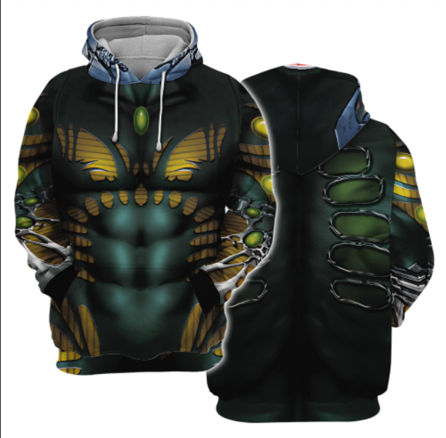 Green Beetle Warrior cosplay hoodie 3D Printed Superhero Armor Pullover