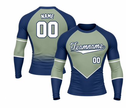 [codex-image5:310:c697384aaf65] Teamname / NAME 00 customization preview for Ocean Sage Skyline Navy Customizable Long Sleeve Compression Shirt
