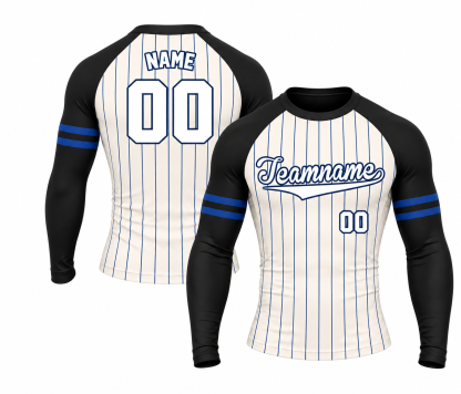 [codex-image5:311:4c3fffb532e0] Teamname / NAME 00 customization preview for Obsidian Wheat Pinstripe Customizable Long Sleeve Compression Shirt