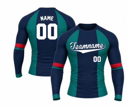 [codex-image5:313:d568b13e3256] Teamname / NAME 00 customization preview for Dynamic Navy Customizable Long Sleeve Compression Shirt
