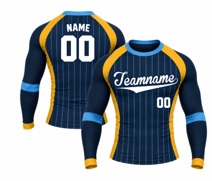 [codex-image5:319:77a58bce713b] Teamname / NAME 00 customization preview for Energetic Navy Customizable Long Sleeve Compression Shirt