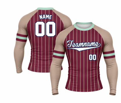 [codex-image5:327:4bd7a5eaa254] Teamname / NAME 00 customization preview for Mulberry Framed Pink Customizable Long Sleeve Compression Shirt