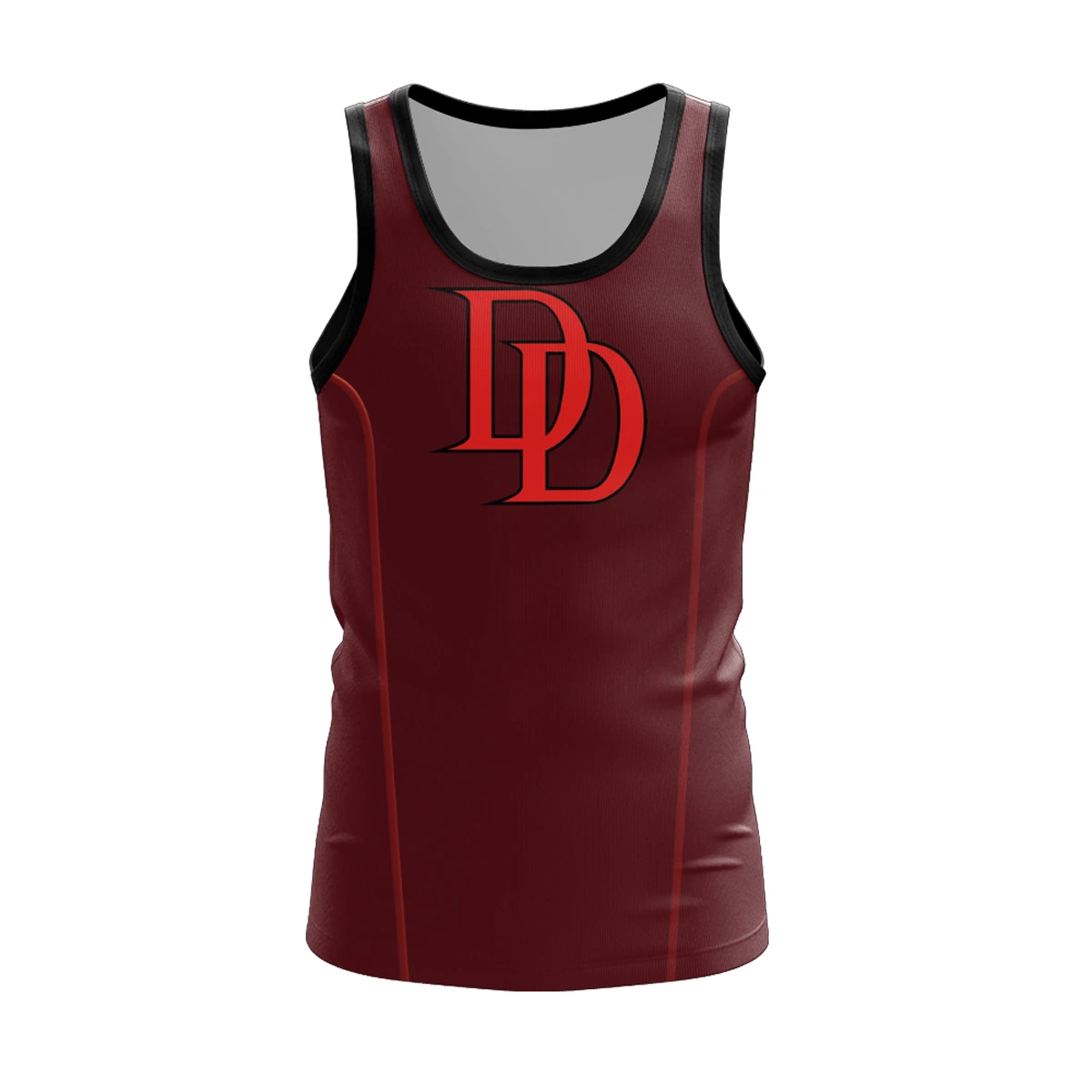Burgundy custom tank top design example
