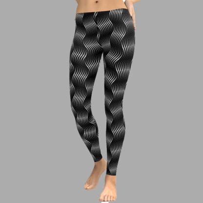3D Black Pattern lady Compression Legging