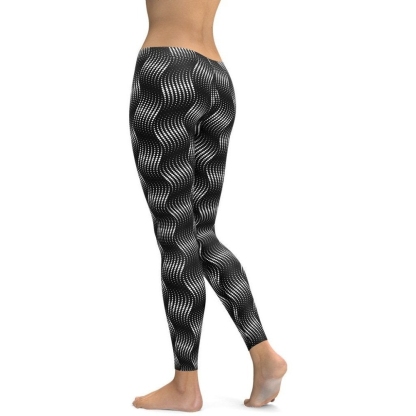 3D Black Pattern lady Compression Legging
