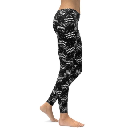 3D Black Pattern lady Compression Legging