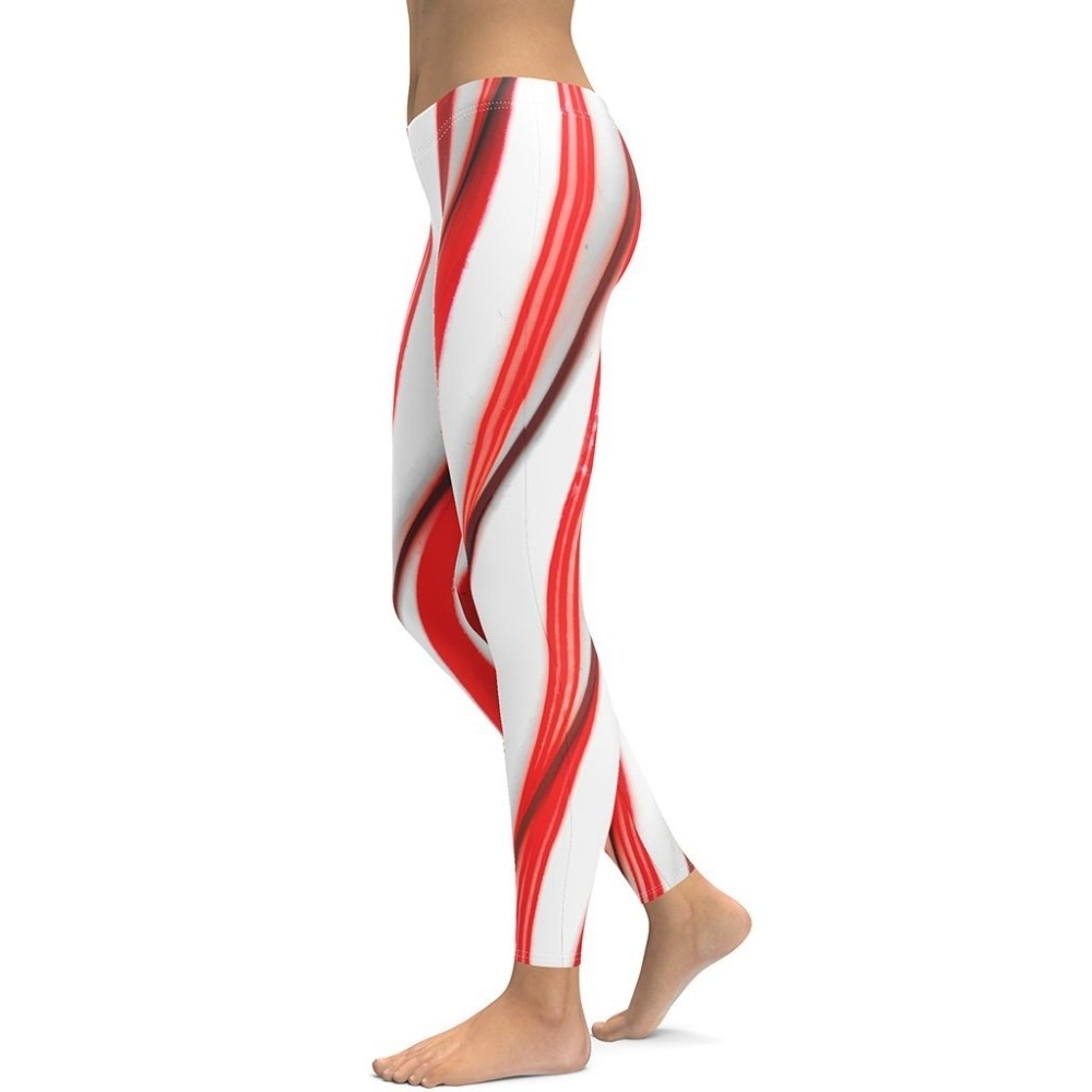 3D Candy Cane lady Compression Legging