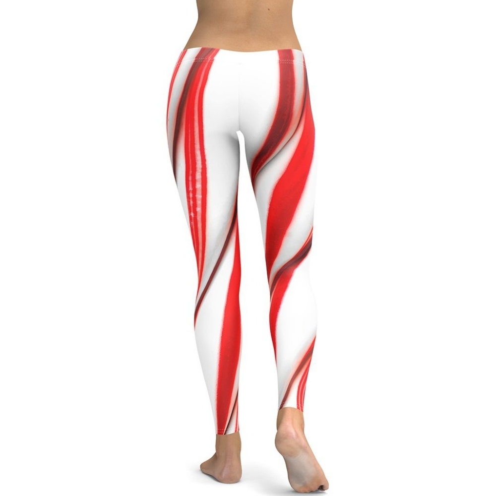 3D Candy Cane lady Compression Legging