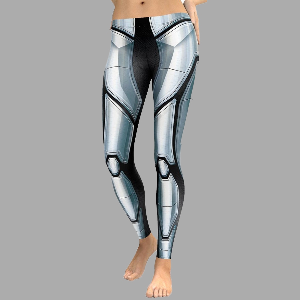 3D Iron Metal Armor lady Compression Legging