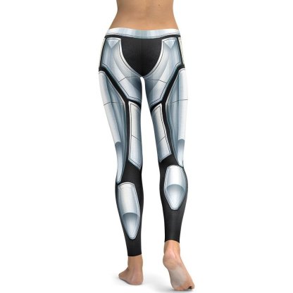 3D Iron Metal Armor lady Compression Legging